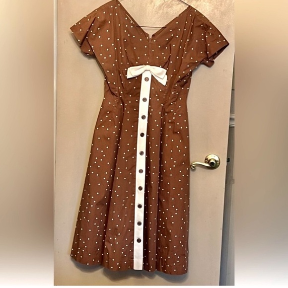 1950s Polka Dot Secretary/Party/Sun Dress - Picture 8 of 8